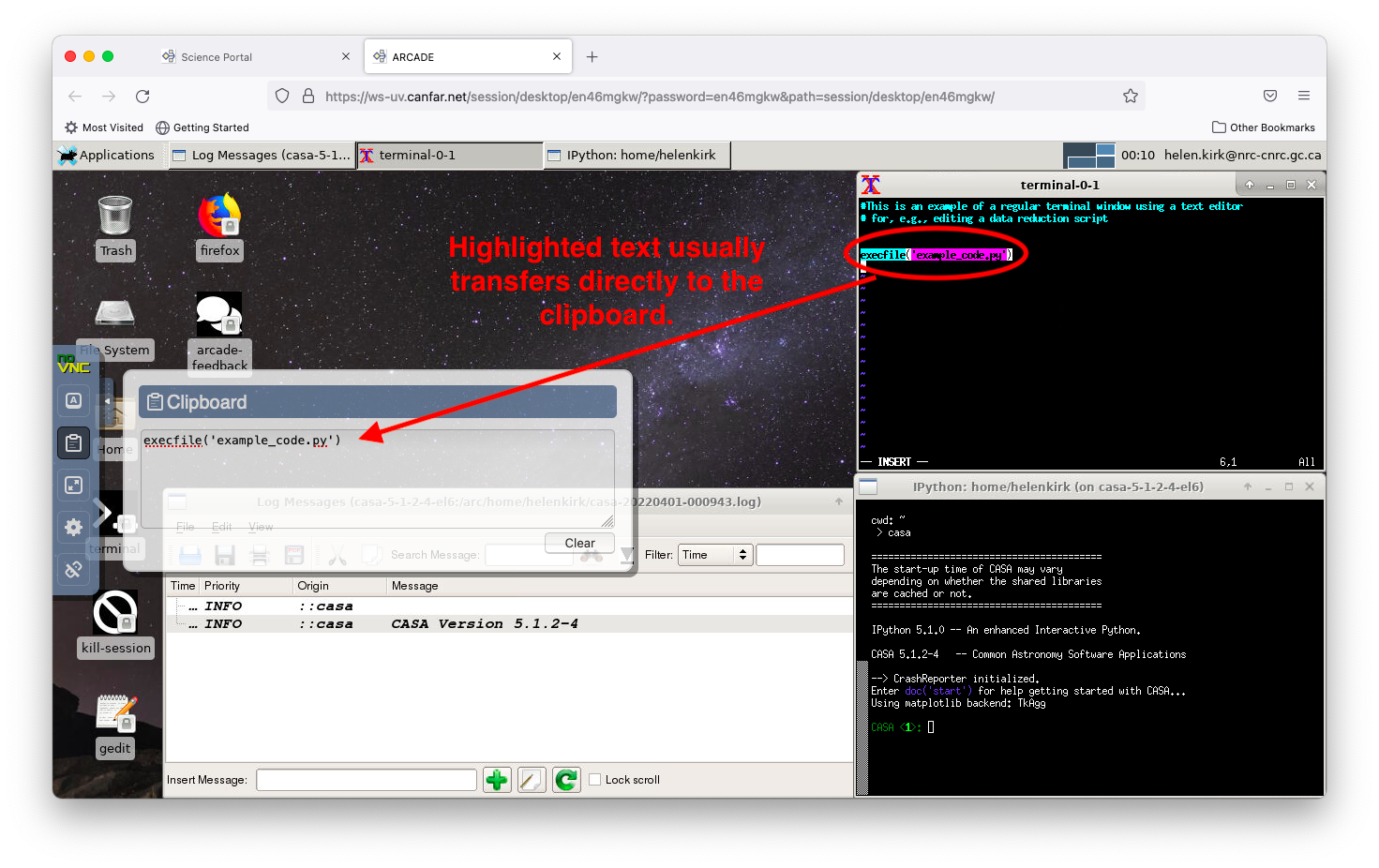Copying Text Between Containers